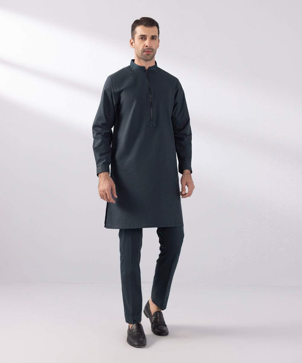 Embroidered Cotton Suit