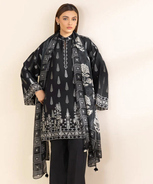 3 Piece - Embroidered Jacquard Suit
