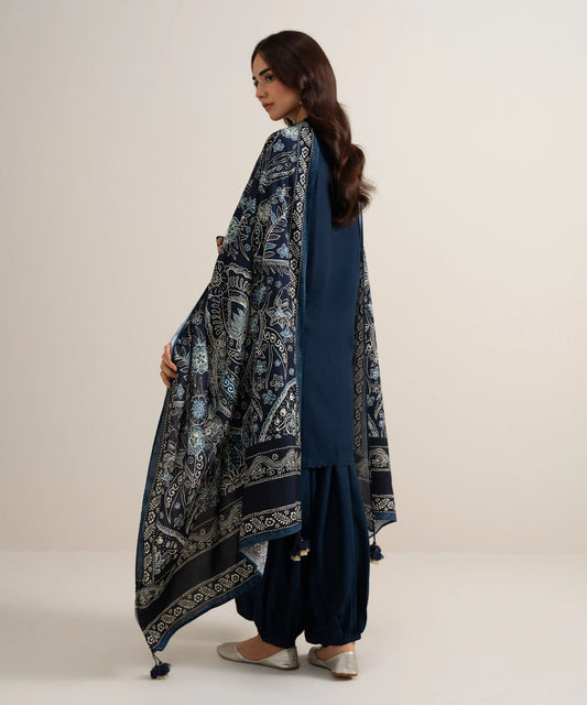 3 Piece - Embroidered Linen Suit