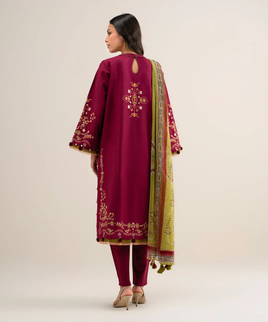 3 Piece - Embroidered Cotton Viscose Suit