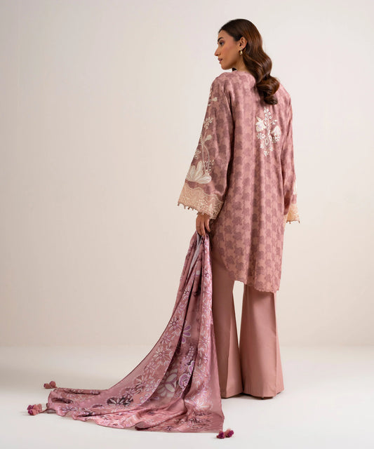 3 Piece - Embroidered Jacquard Suit