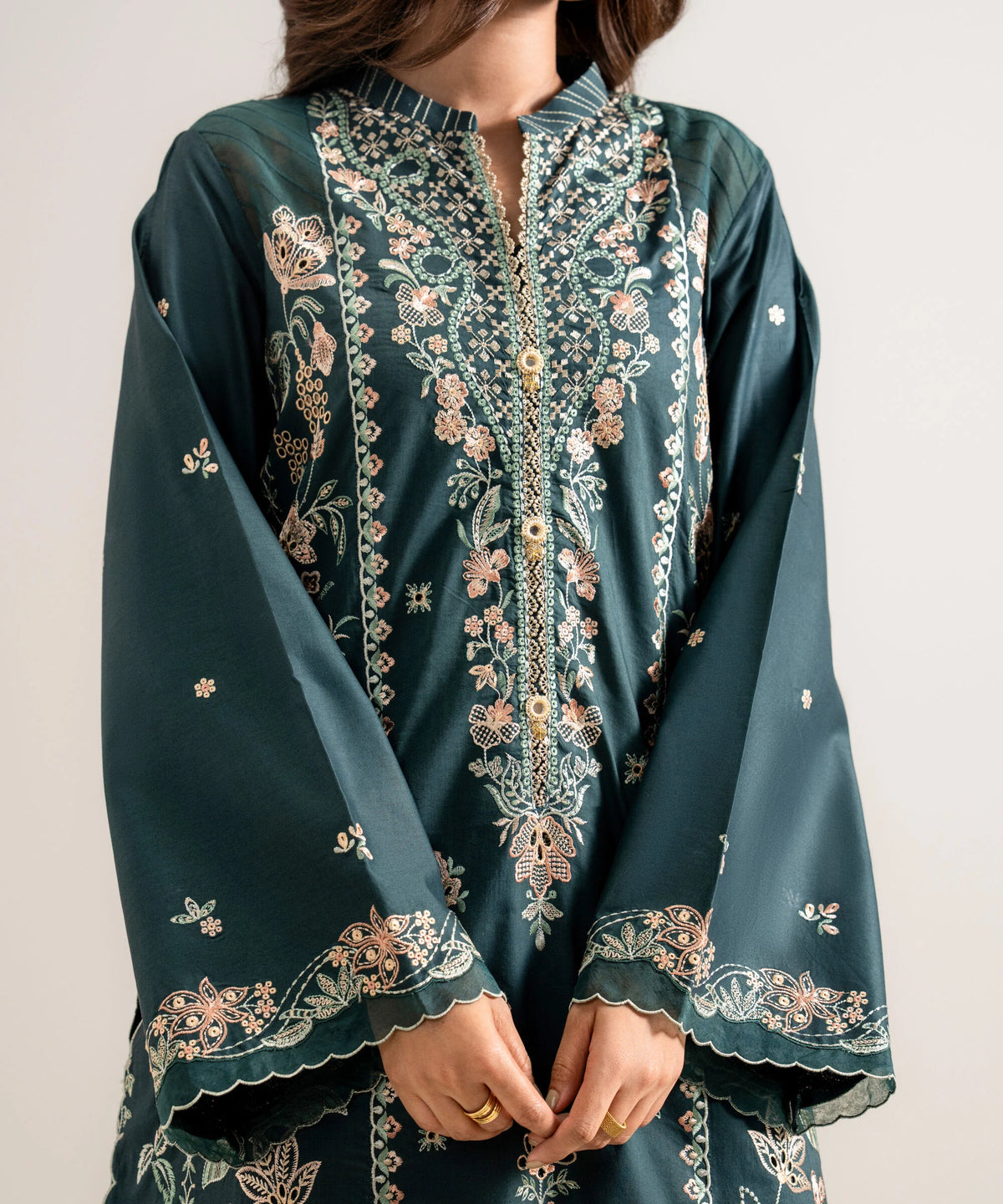 3 Piece - Embroidered Cotton Viscose Suit