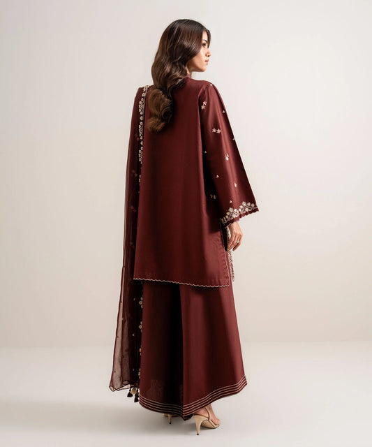 3 Piece - Embroidered Cotton Viscose Suit