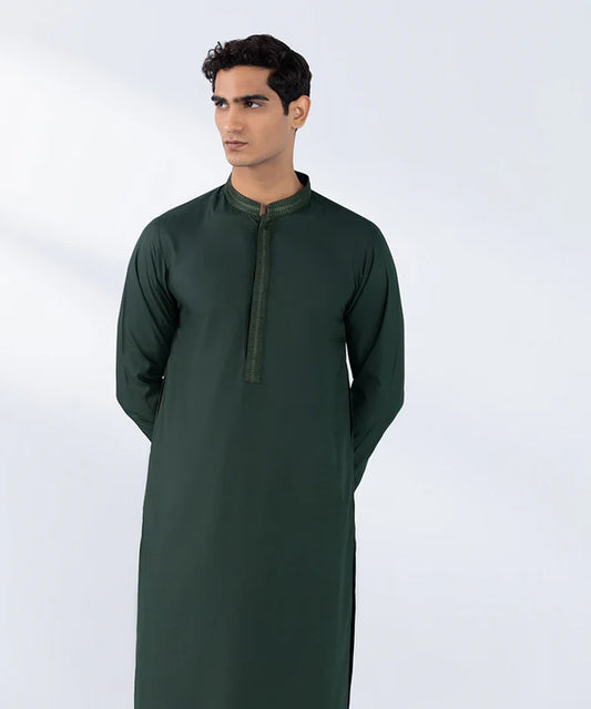 Embroidered Wash & Wear Suit