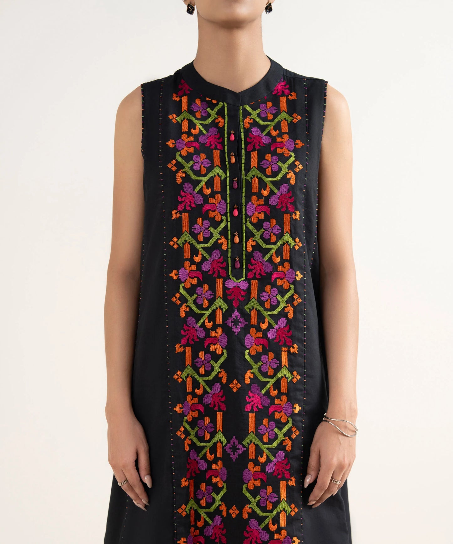 3 Piece - Embroidered Cotton Viscose Suit