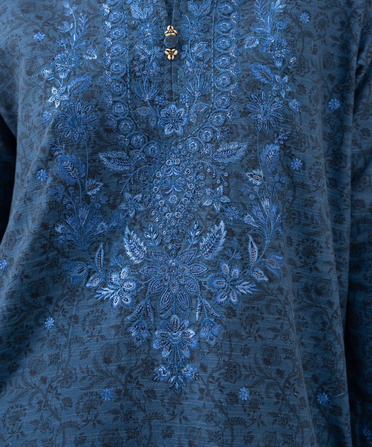 3 Piece - Embroidered Cotton Suit