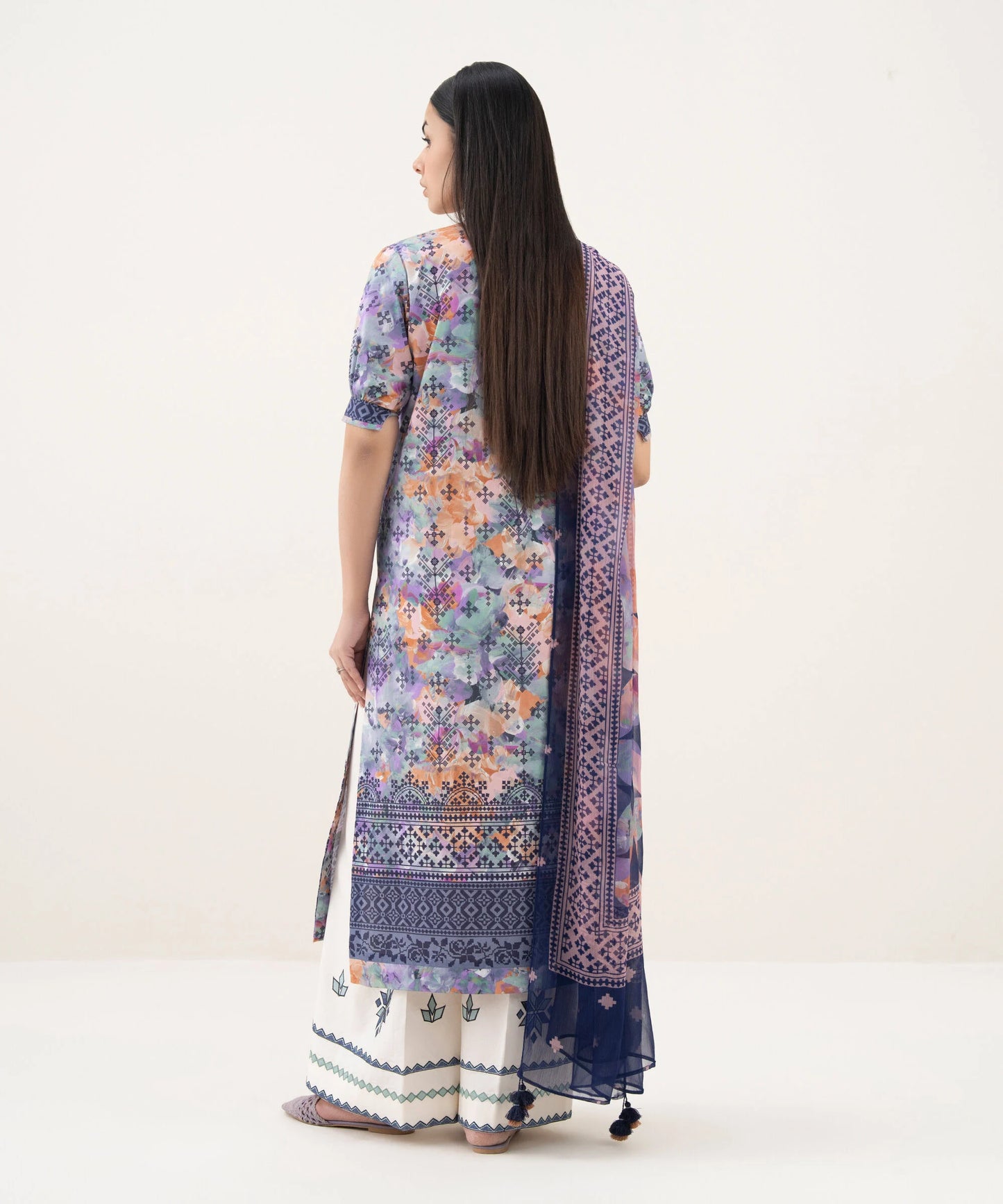 2 Piece - Printed Cotton Suit
