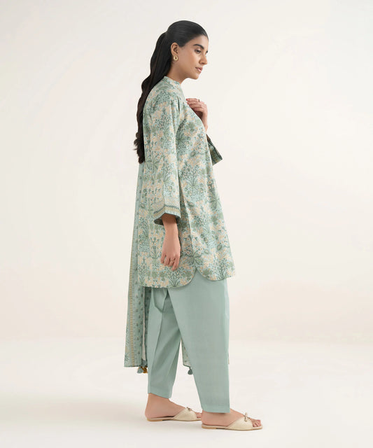 3 Piece - Printed Cotton Suit