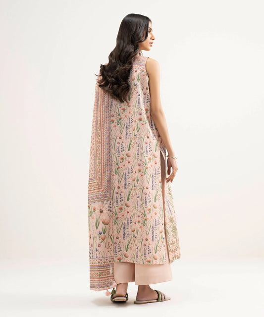 3 Piece - Embroidered Zari Lawn Suit