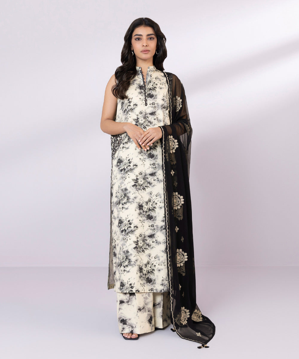 Embroidered Cotton Satin Shirt