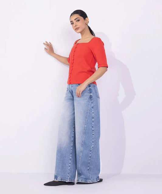 Square-Neck Rib Top