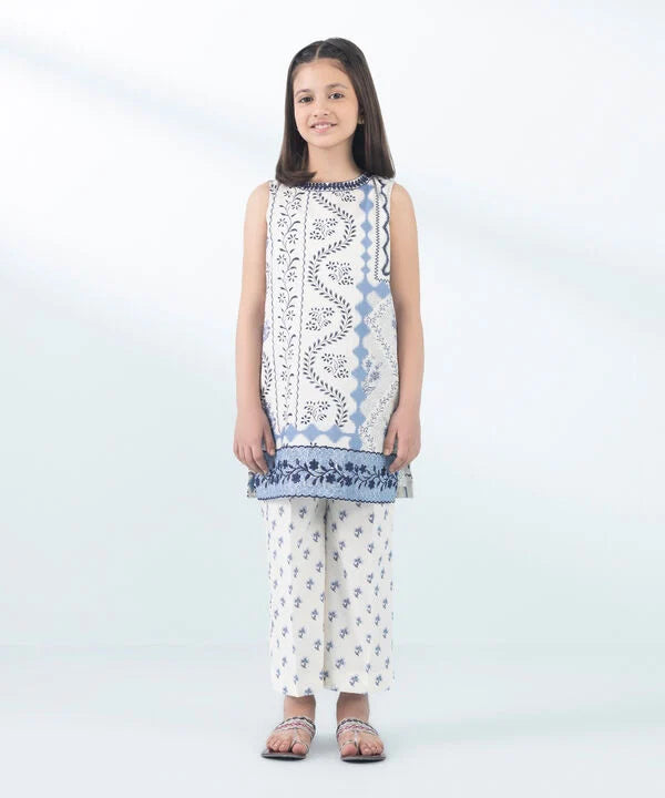 2 Piece - Embroidered Cambric Suit (KID)