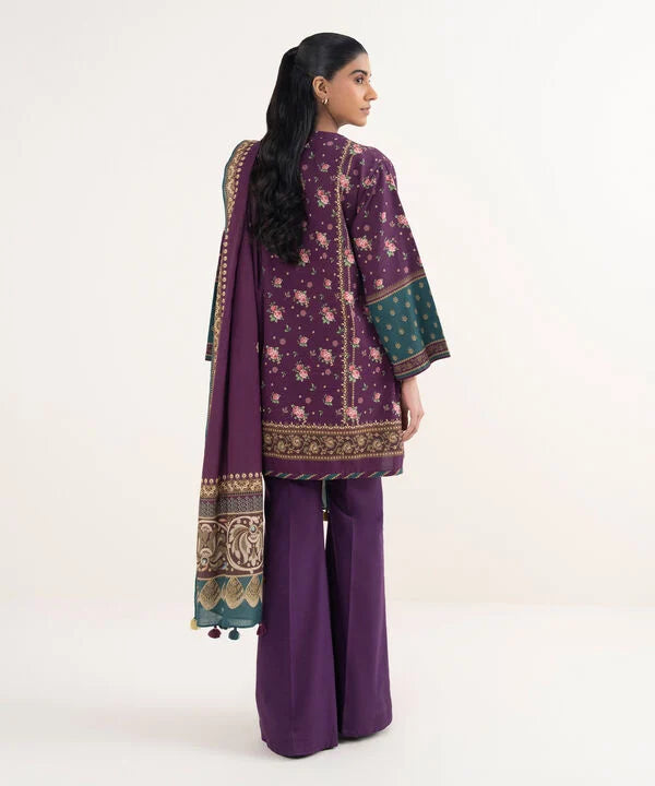 3 Piece - Printed Light Khaddar Suit