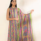 3 Piece - Printed Satin Suit