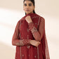3 Piece - Embroidered Net Suit