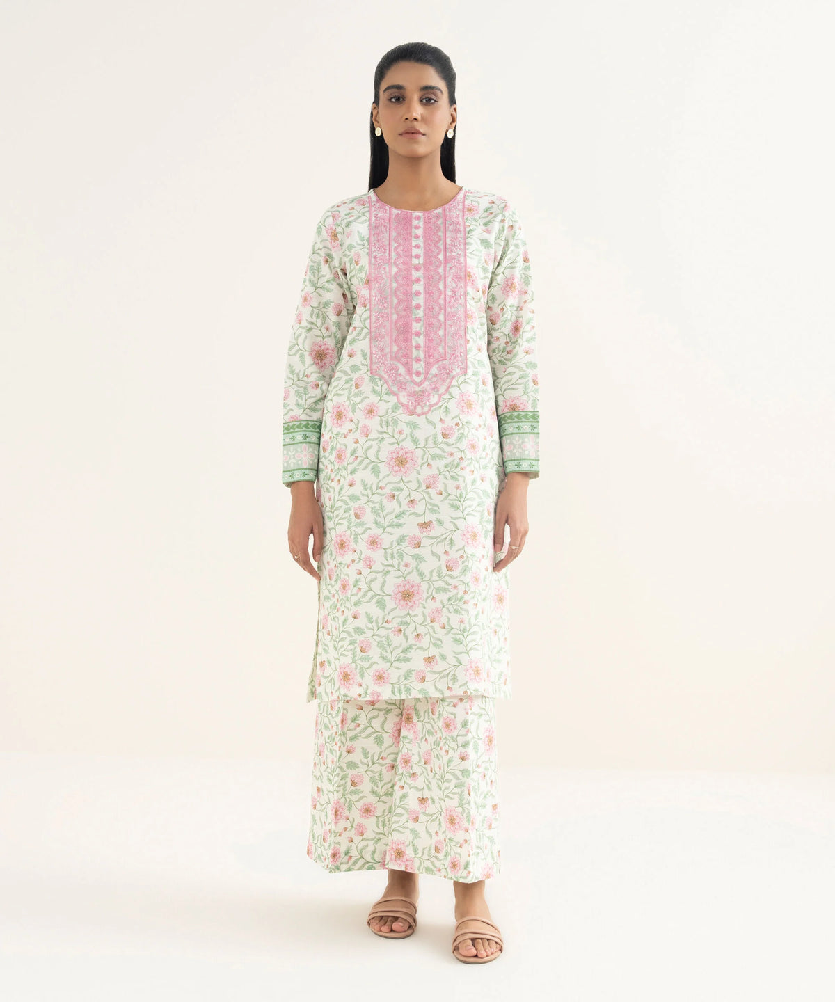 Embroidered Light Khaddar Shirt