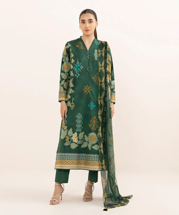 3 Piece - Printed Lawn Suit