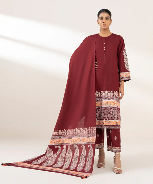 Block Printed Khaddar Shirt