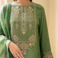 3 Piece - Embroidered Raw Silk Suit