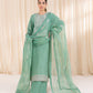3 Piece - Embroidered Raw Silk Suit
