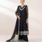 3 Piece - Embroidered Net Suit