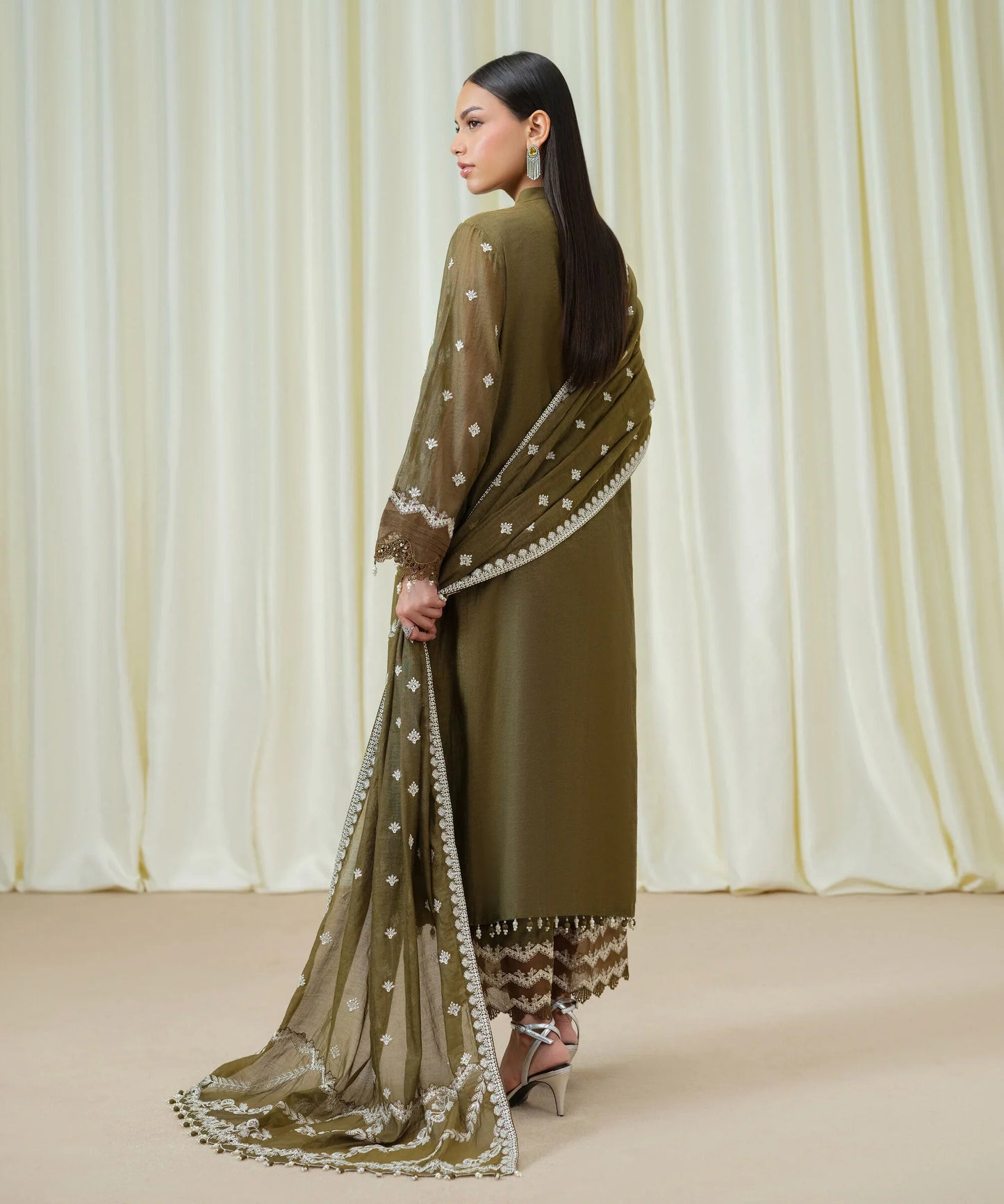 3 Piece - Embroidered Muslin Suit