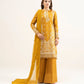 3 Piece - Embroidered Raw Silk Suit