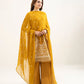 3 Piece - Embroidered Raw Silk Suit