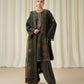 3 Piece - Embroidered Raw Silk Suit