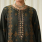 3 Piece - Embroidered Raw Silk Suit