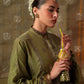 3 Piece - Embroidered Raw Silk Suit