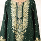 3 Piece - Embroidered Raw Silk Suit