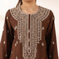 3 Piece - Embroidered Raw Silk Suit