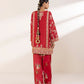 2 Piece - Embroidered Raw Silk Suit