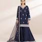3 Piece - Embroidered Raw Silk Suit