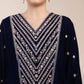 2 Piece - Embroidered Raw Silk Suit