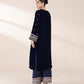 2 Piece - Embroidered Raw Silk Suit