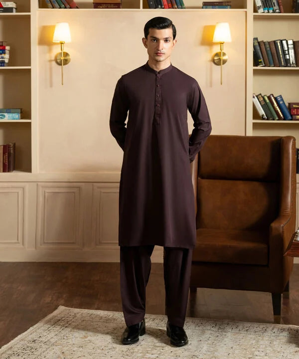 Embroidered Viscose Blended Suit - Slim Fit