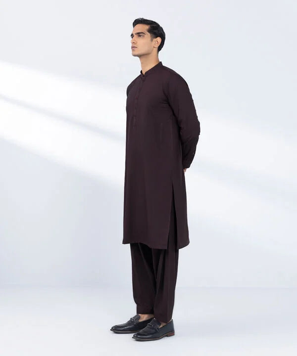 Embroidered Viscose Blended Suit - Slim Fit
