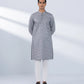 Schiffli Embroidered Cotton Kurta - Slim Fit