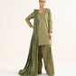 3 Piece - Embroidered Crosshatch Suit