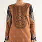 3 Piece - Embroidered Cotton Satin Suit