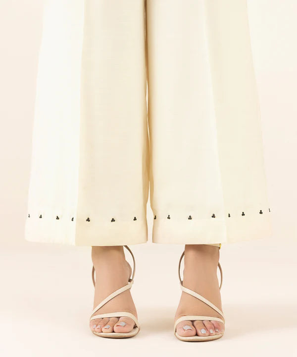 2 Piece - Embellished Silk Suit