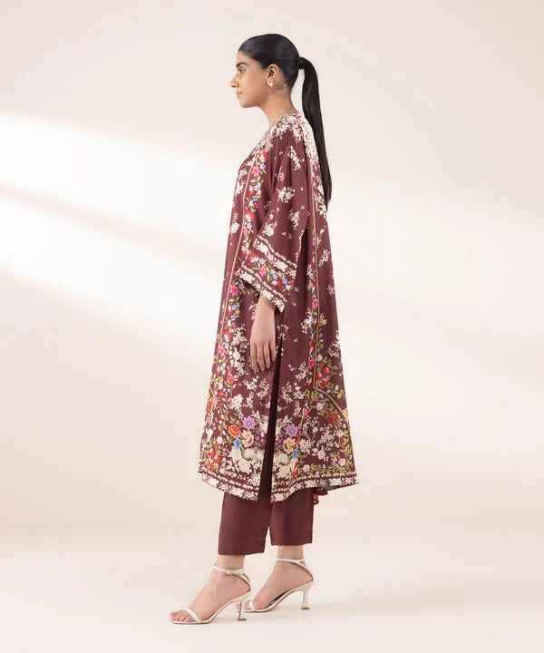 3 Piece - Printed Silk Suit