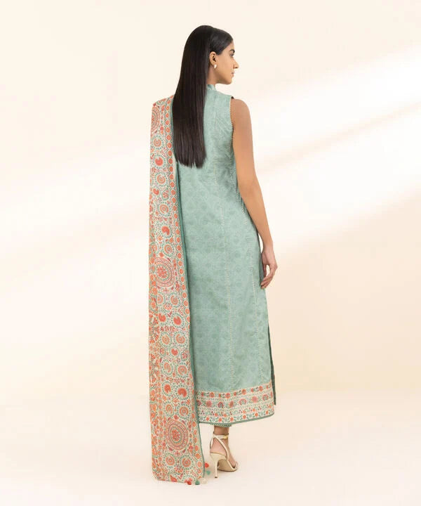 2 Piece - Printed Zari Lawn Suit