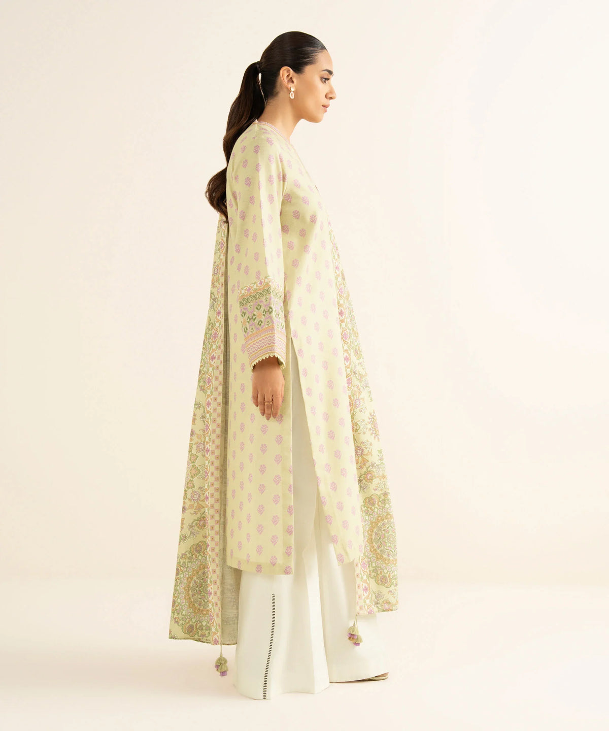 2 Piece - Embroidered Light Khaddar Suit