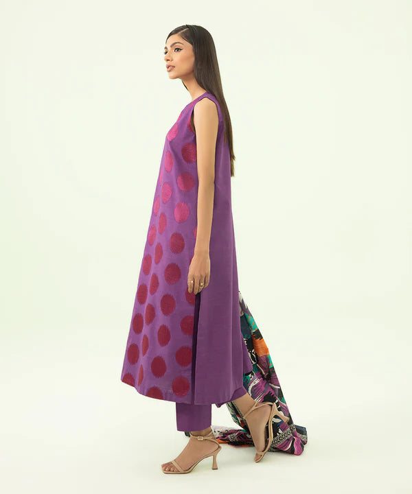 2 Piece - Embroidered Light Khaddar Suit