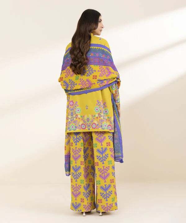 3 Piece - Printed Lawn Suit