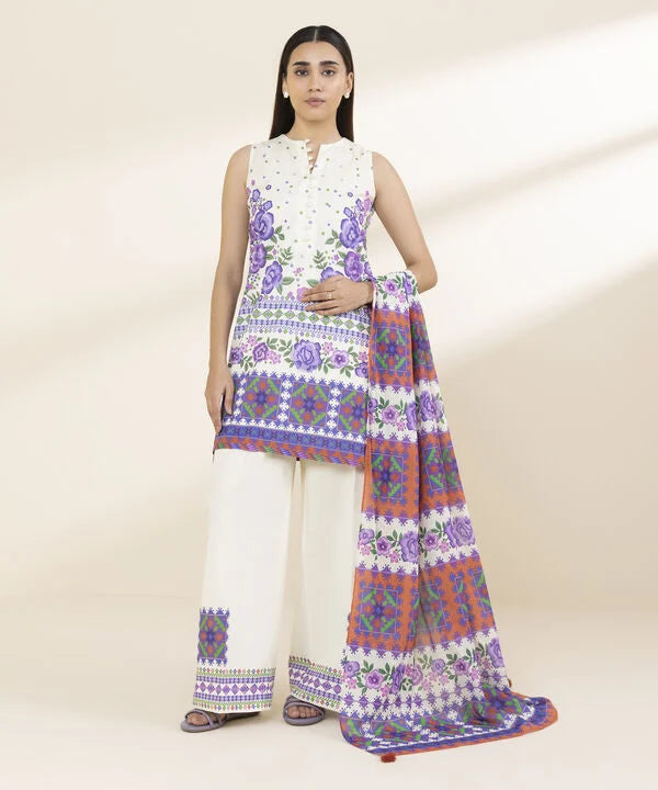 3 Piece - Printed Lawn Suit