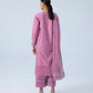 3 Piece - Embroidered Cotton Satin Suit